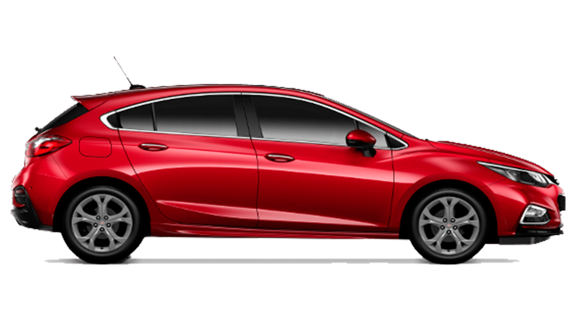 Imagen ilustrativa del perfil del vehículo Chevrolet Cruze 5 p en color rojo